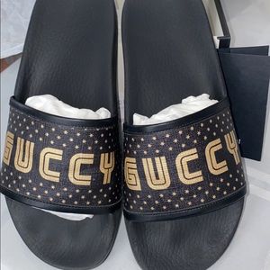 Gucci slides / this was part of the “Guccy” cruise collection